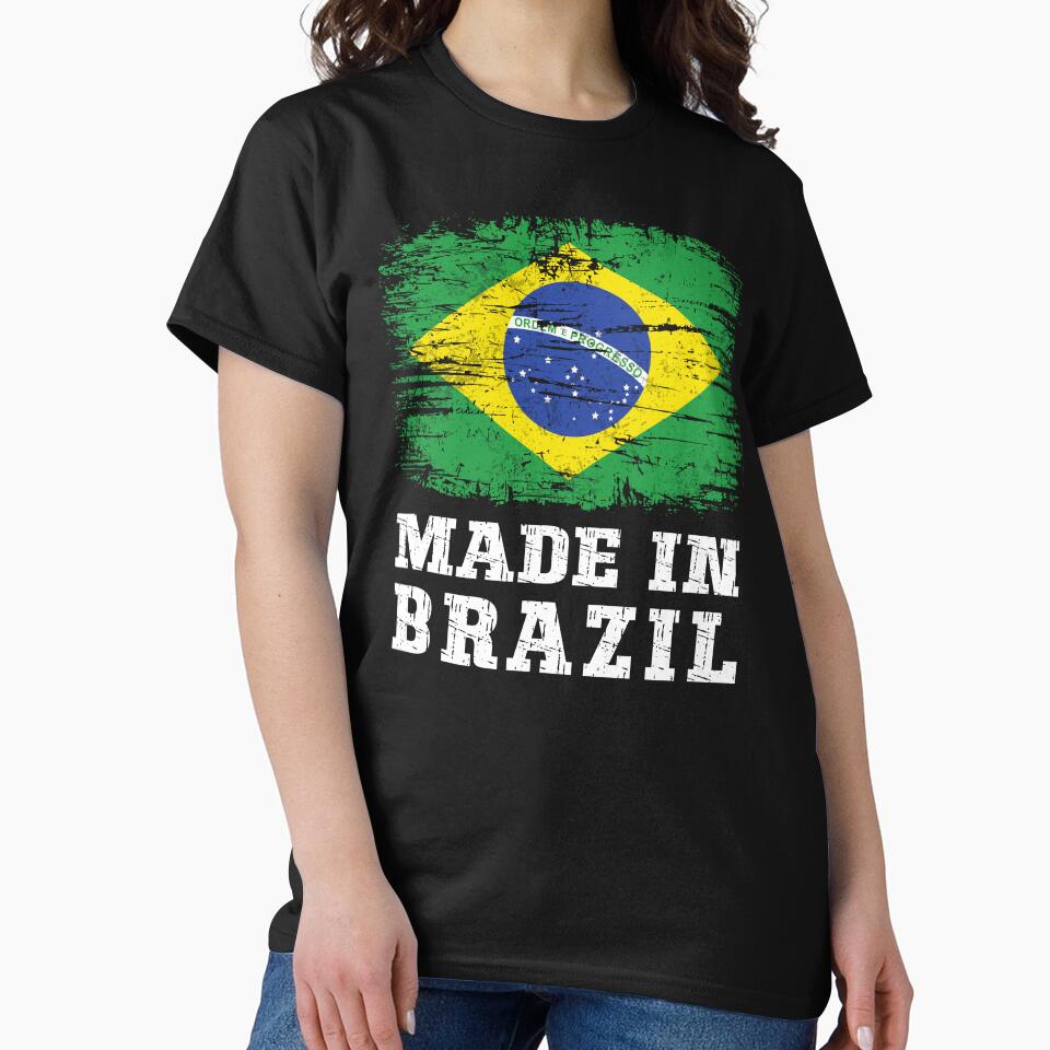 Vintage Made in Brazil Distressed Brazilian Flag by Dmetalx Art Apparel
