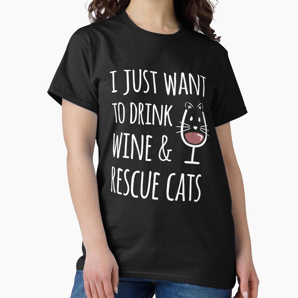 Cat Wine Lover Adopt Rescue Cats Gift for Crazy Cat Lady by djpraxis