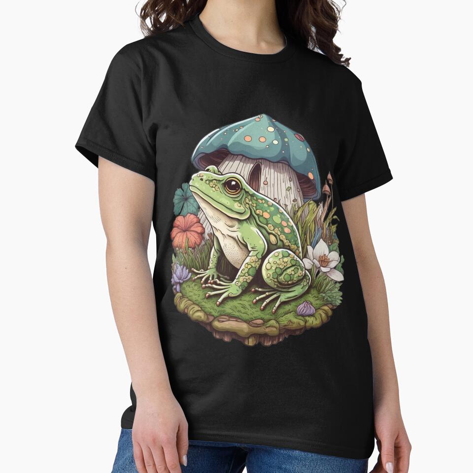 Cottagecore Aesthetic Frog With Mushroom. Cute Mushroom Frog by ahmed2751989