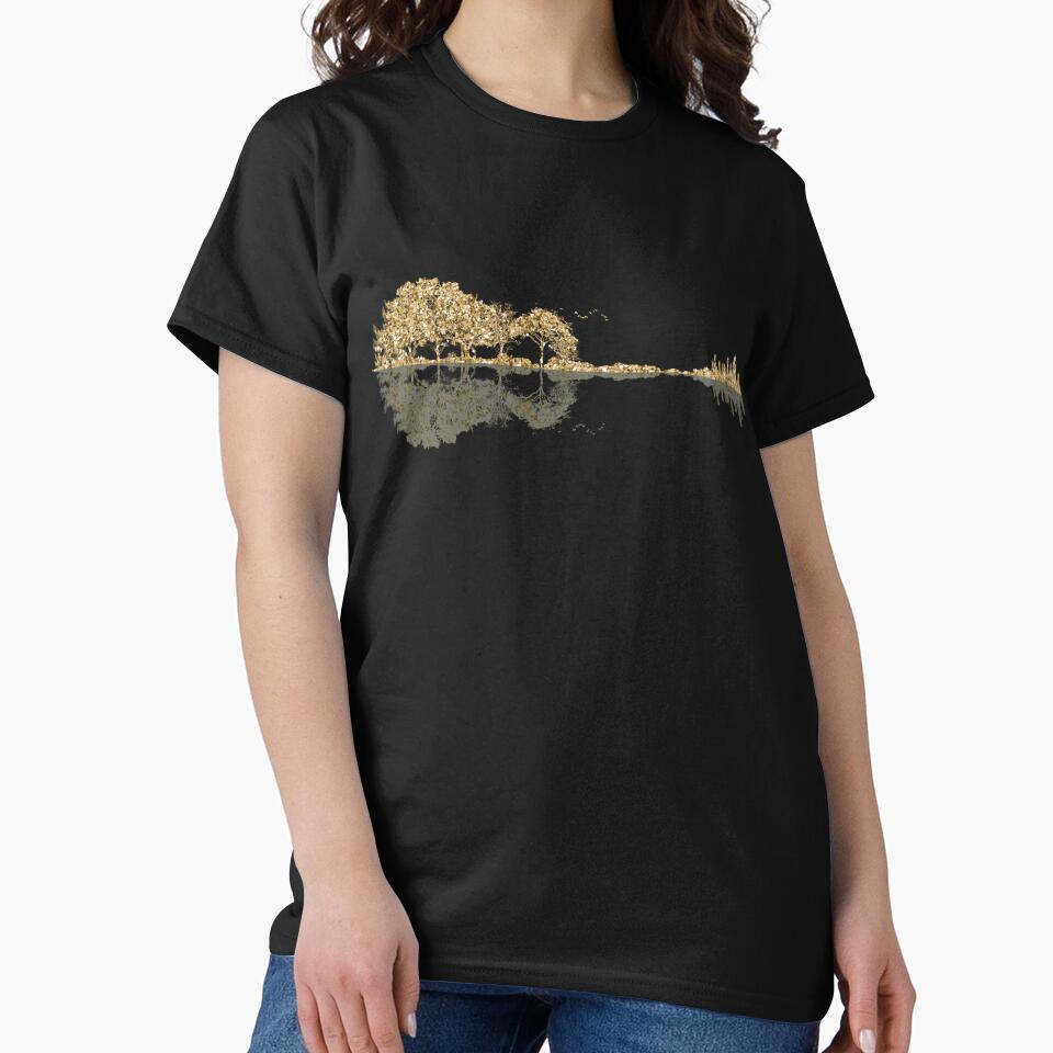 Gold Glitter Nature Guitar by maryedenoa
