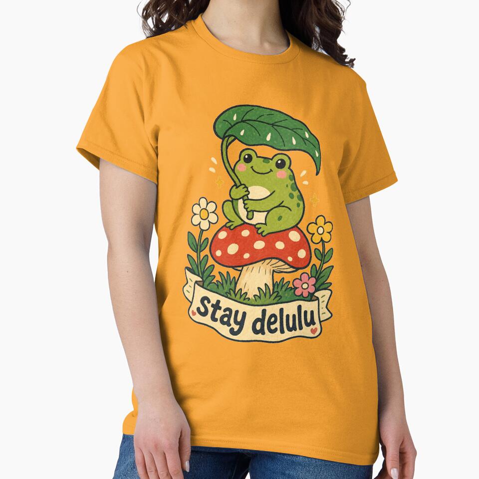 Stay Delulu Cottagecore Frog by VisualArtsOasis