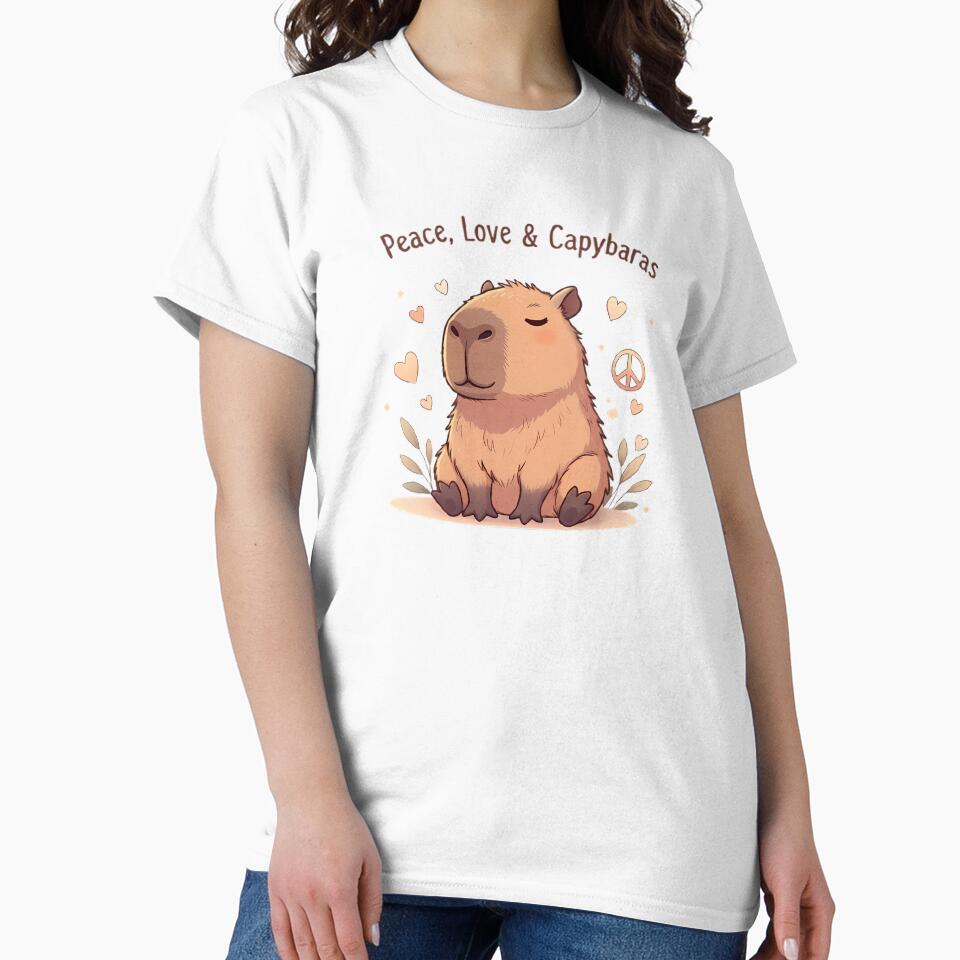 Peace Love & Capybaras - Cute Animal Tranquility Design by FreshPrintCo