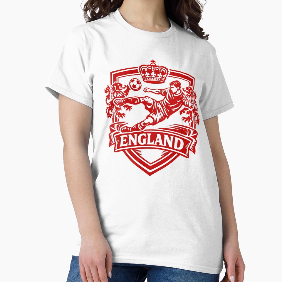 England Football Crest Kick Design | Vintage Soccer Badge | UK Football Fan Artwork by JonelCrafts