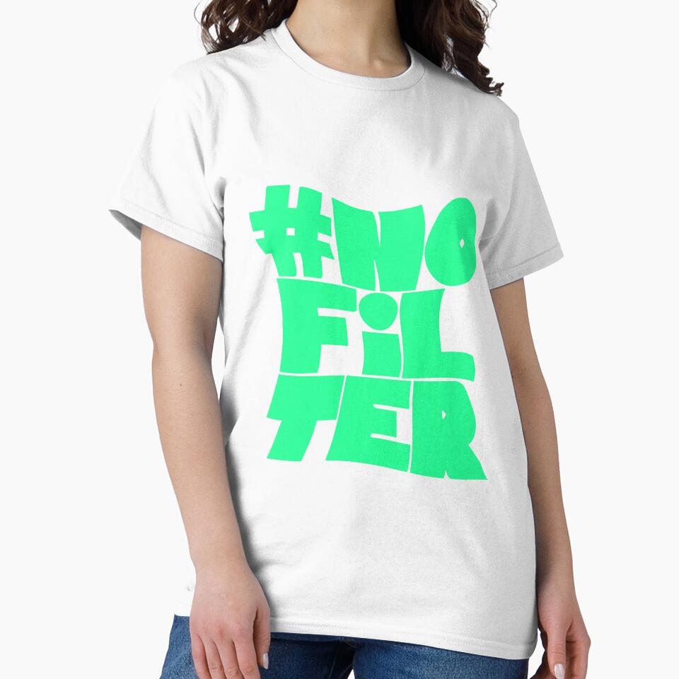 Bold Green Distorted Typography: #NOFILTER Neon Text Graphic by Rednotice11
