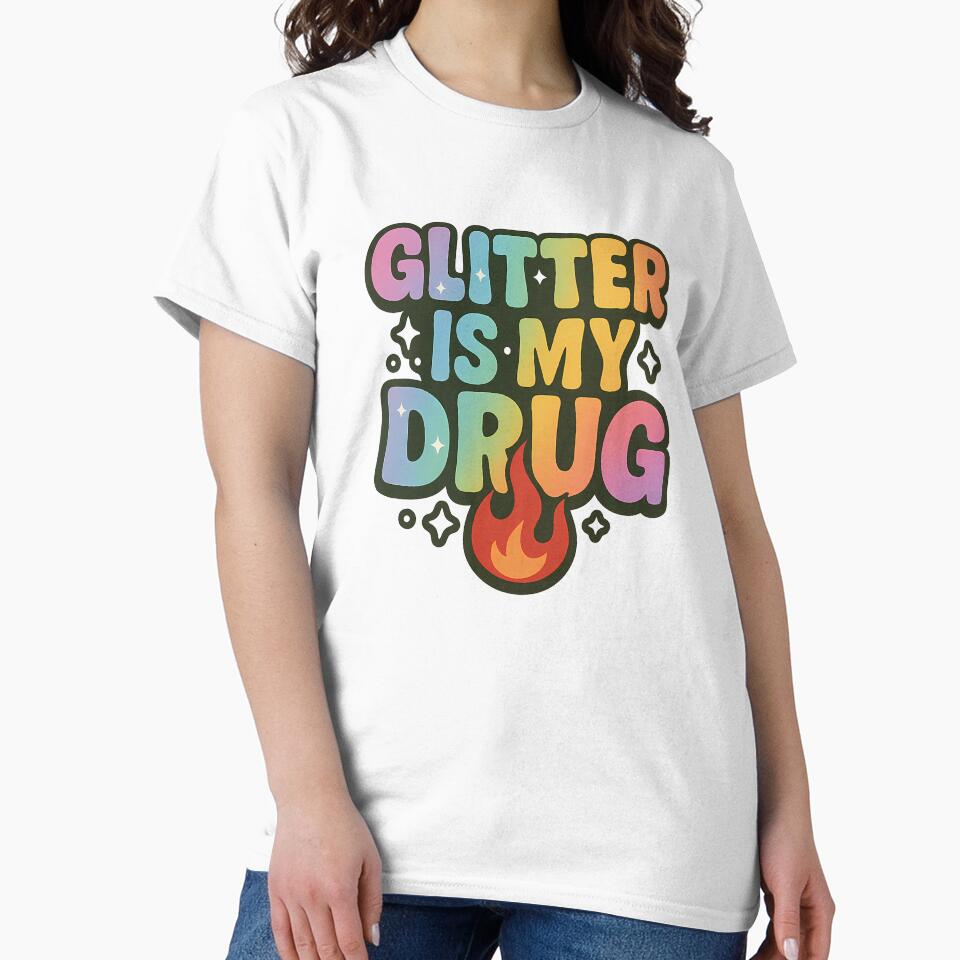 Glitter is My Drug – Bold Rainbow Typography by Haus Of Sin