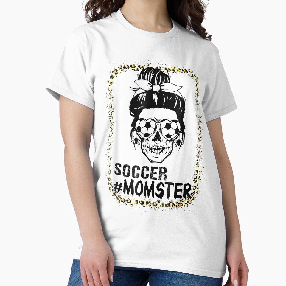 Momster Soccer Mom Messy Bun Skull Halloween by RyanKramer