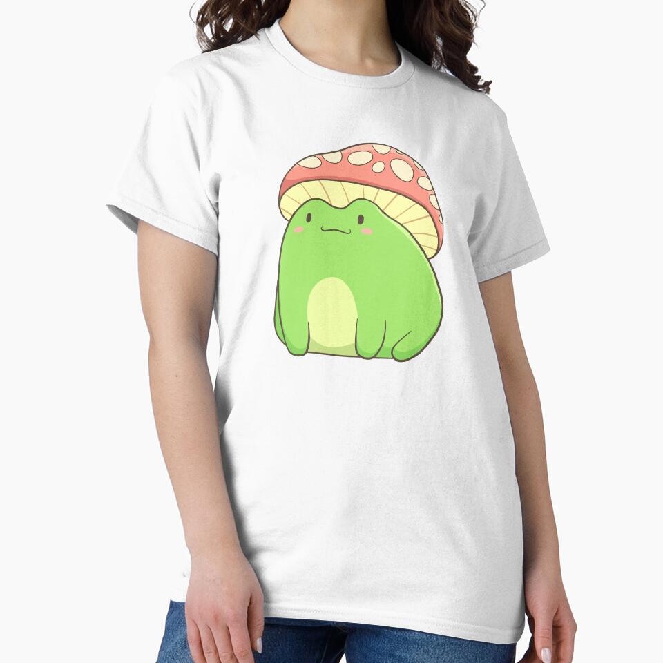 Cottagecore Frog With Toadstool Mushroom Hat by Delightfully Cynical