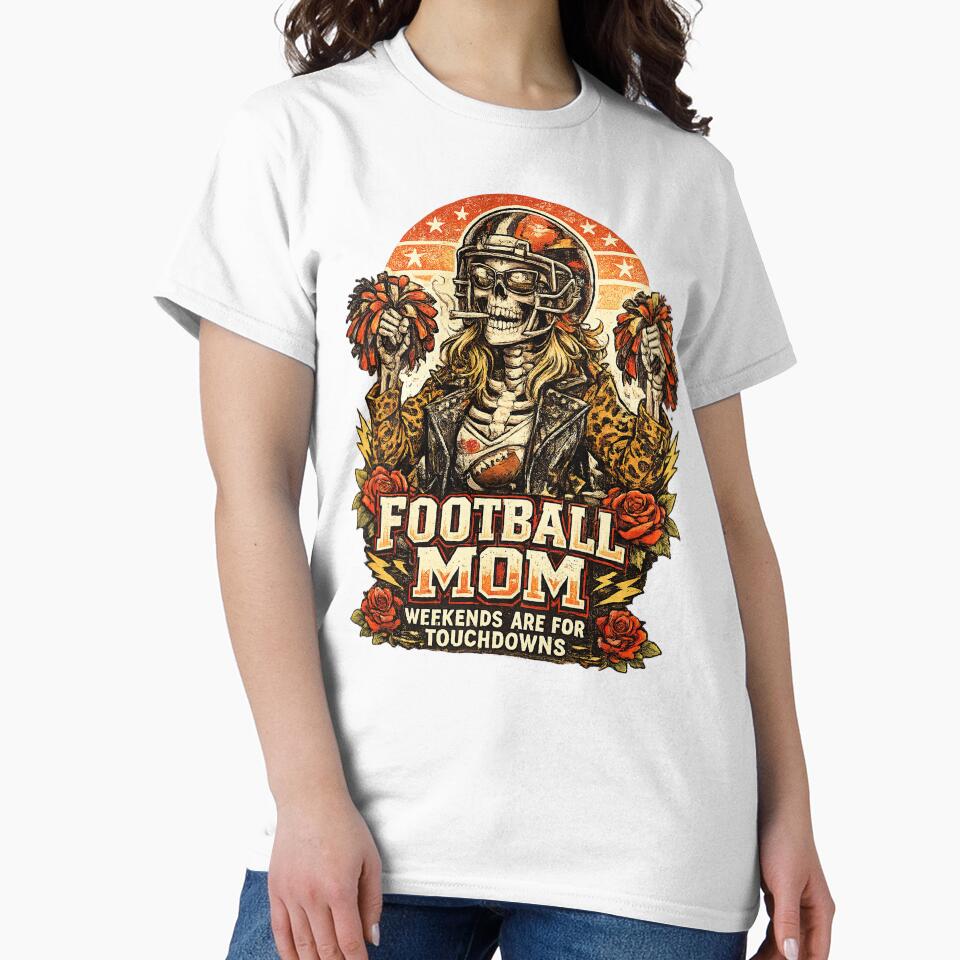 Football Mom, Retro Vintage Style Skull Mom by graphic-genie