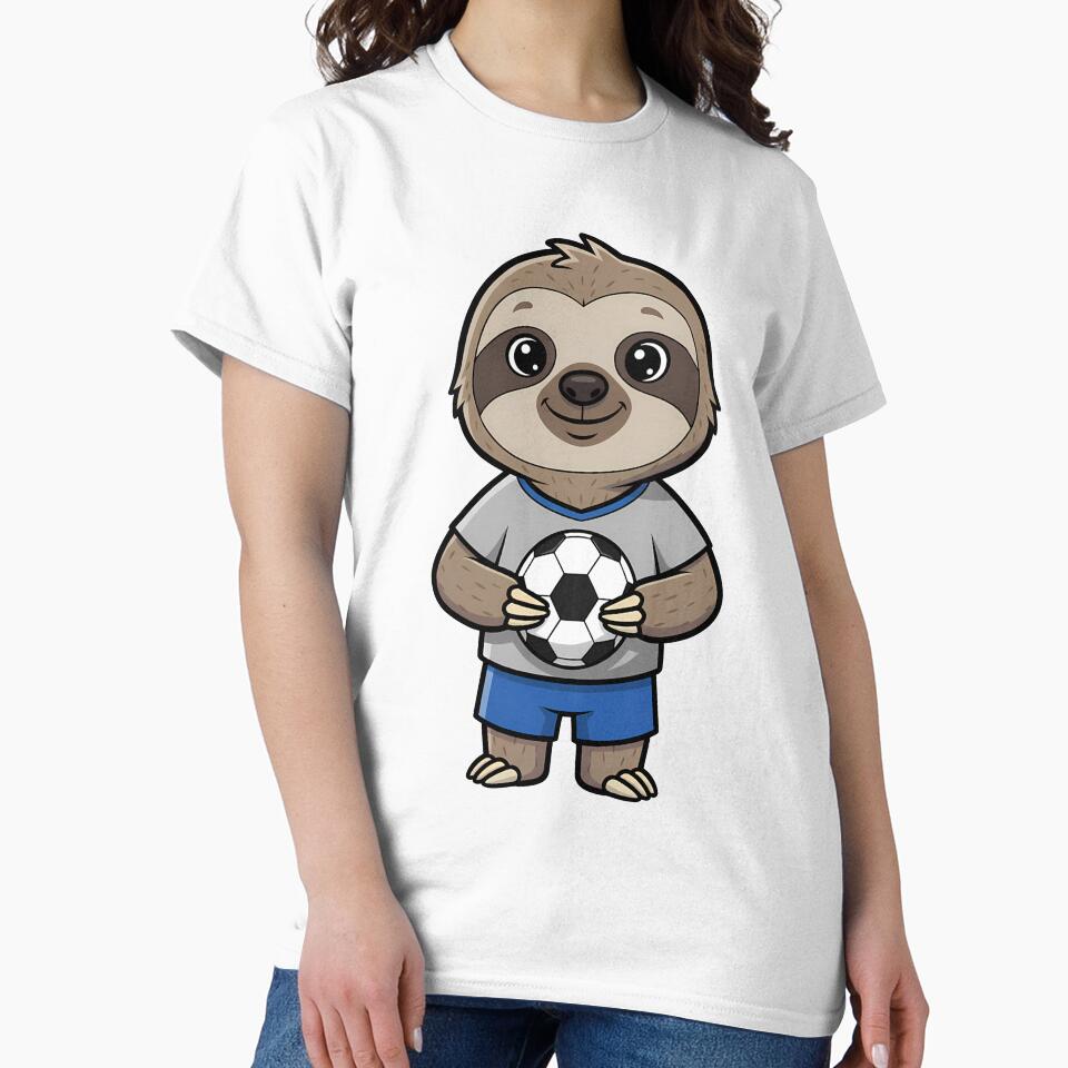 Sloth Soccer Player Football Fan Cartoon by k3rstman1