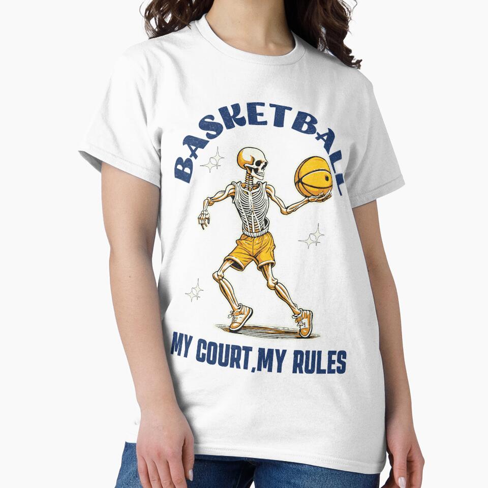 My Court My Rule Funny Skull Basketball Player by Odetee