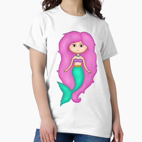 Adorable Mermaid With A Precious Face Drawn in The Kawaii Style - Perfect For Decorating Baby's Nursery by CreativeCranium