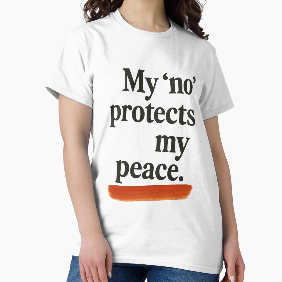 My “No” Protects My Peace — Empowering Minimalist Quote by Ombrya