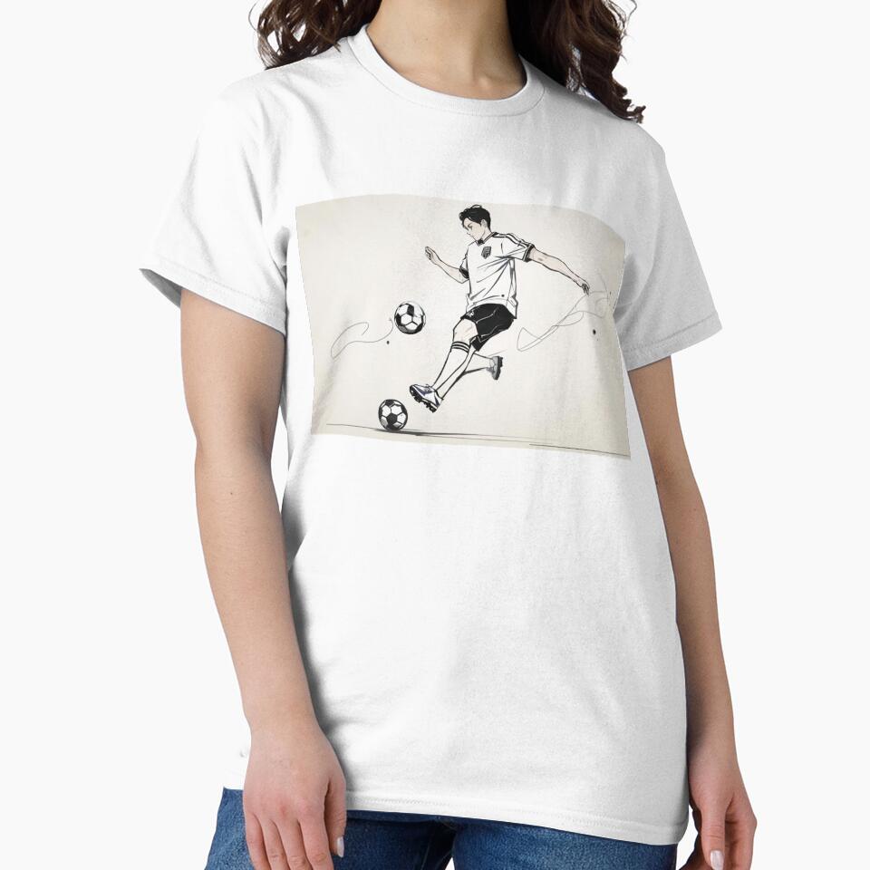 One Line Football Kick – Minimalist Soccer Art by Jean S Santos