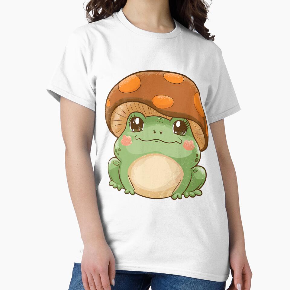 Kawaii Mushroom Frog Cottagecore Aesthetic Cute Nature Lover by MavisJoseph