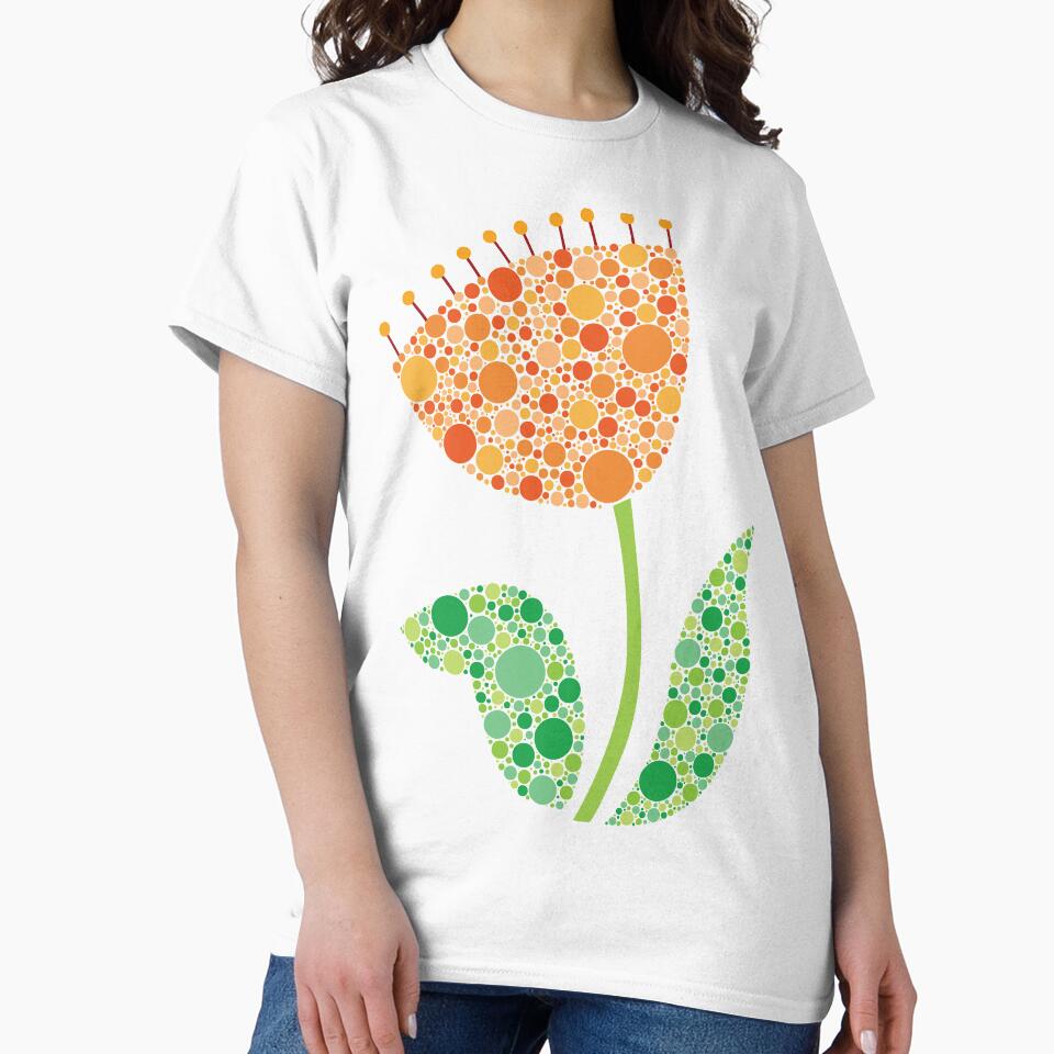 Orange Dot Flower with Fringe by kjeppson