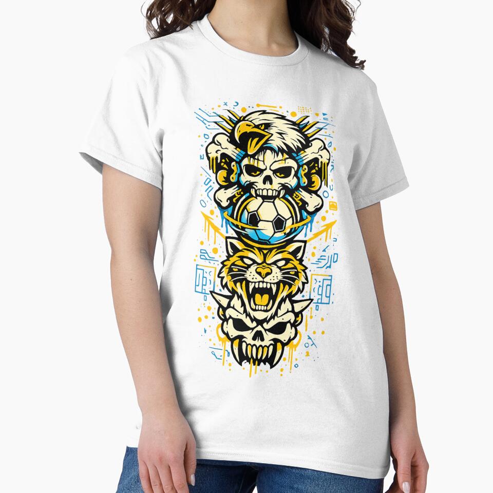 Cyberpunk Skull Soccer Streetwear Design – Eagle Tiger Graffiti Football Art by JonelCrafts