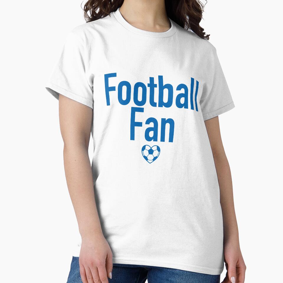 Football Fan Heart Typography Blue by Anne97s