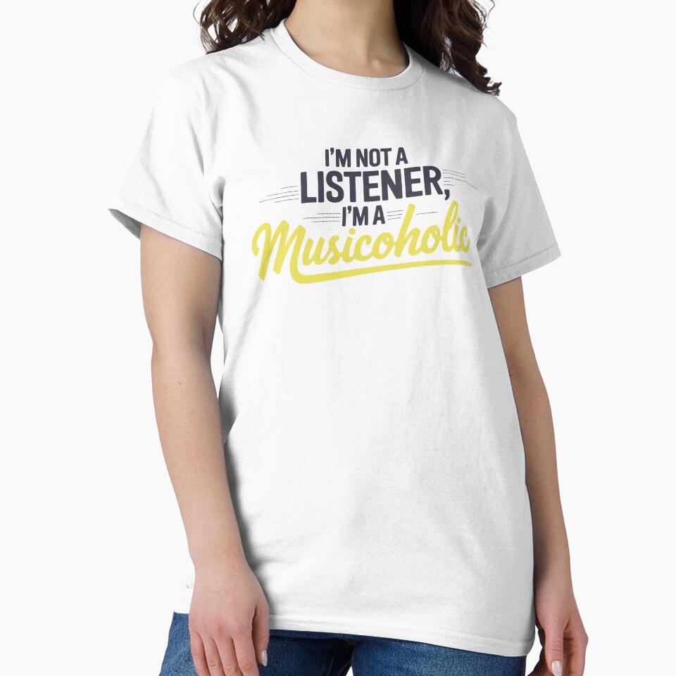 Expressive Musicaholic Quote in Deep Blue and Sweeping Yellow Script by SplashTastic