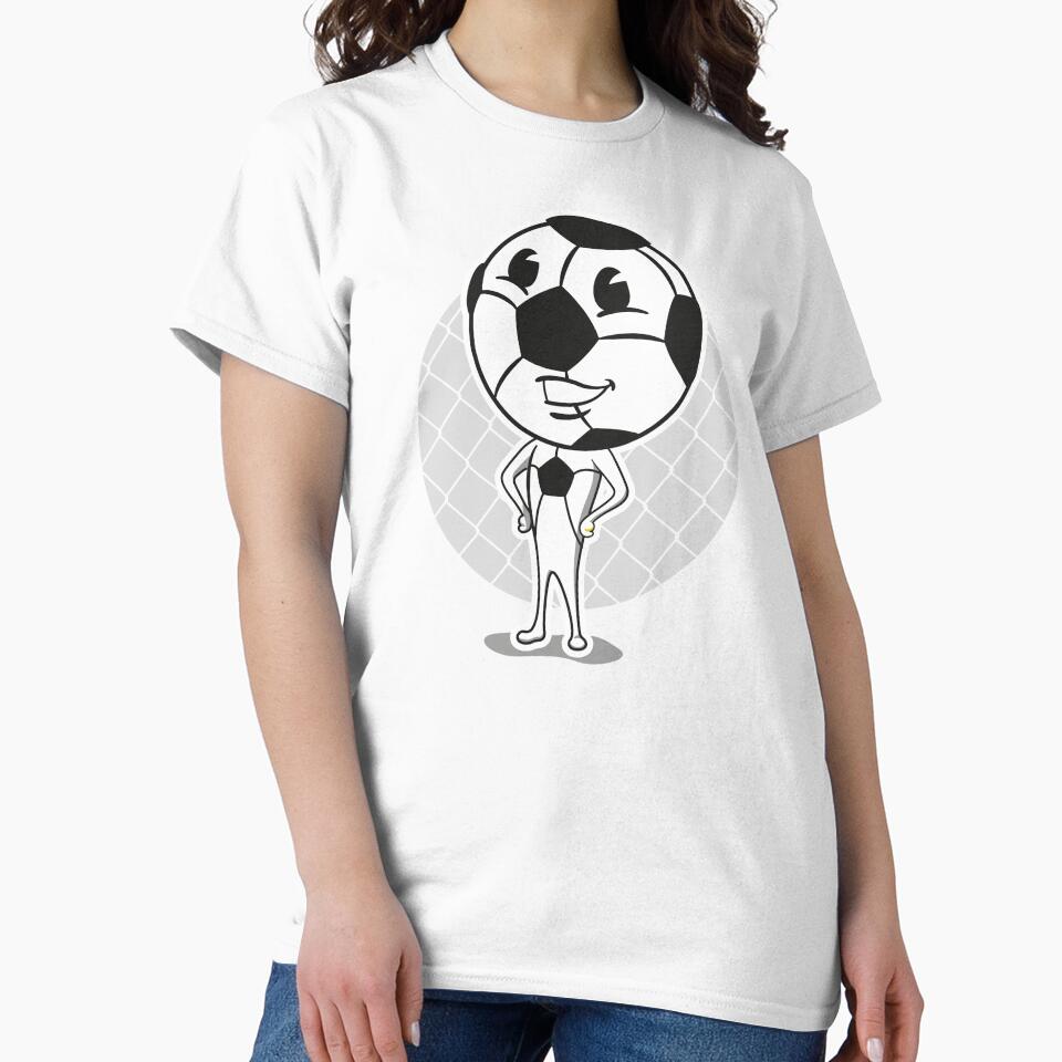 soccer ball mascot illustration with hand on waist. Ideal for educational and advertising materials by LucianoCosmo