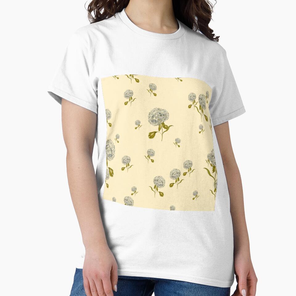 Hydrangea flower cute ornate pattern a watercolor beige by Yana Mustafina | Boho Soulful Designs