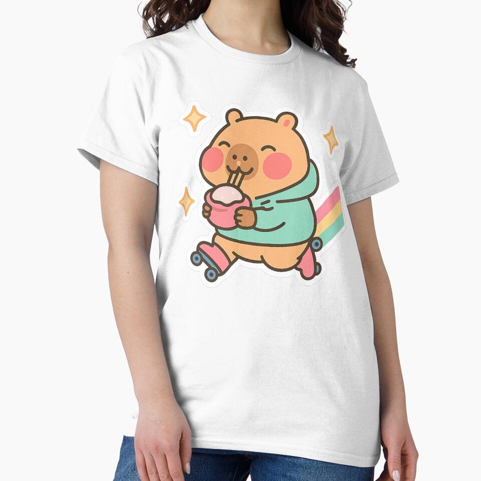 Kawaii Capybara, Kawaii Capybara Roller Skating by graphic-genie