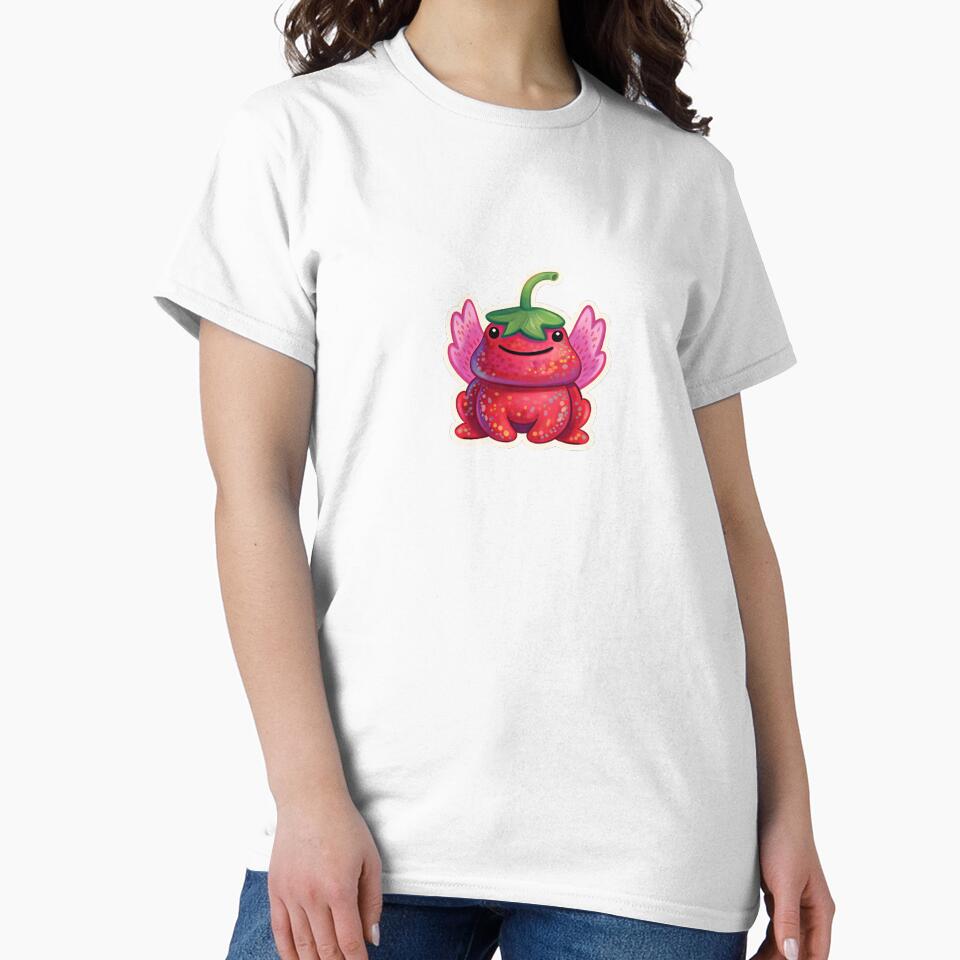 Cute Strawberry Frog  Cottagecore Kawaii Animal by FaliushART