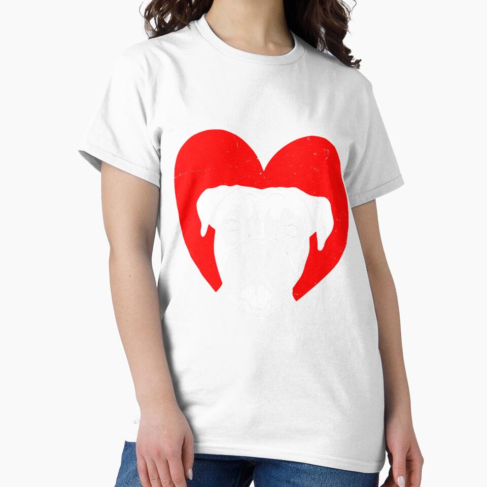 Valentines Day Retro Hearts Boxer Dog by linhchau98