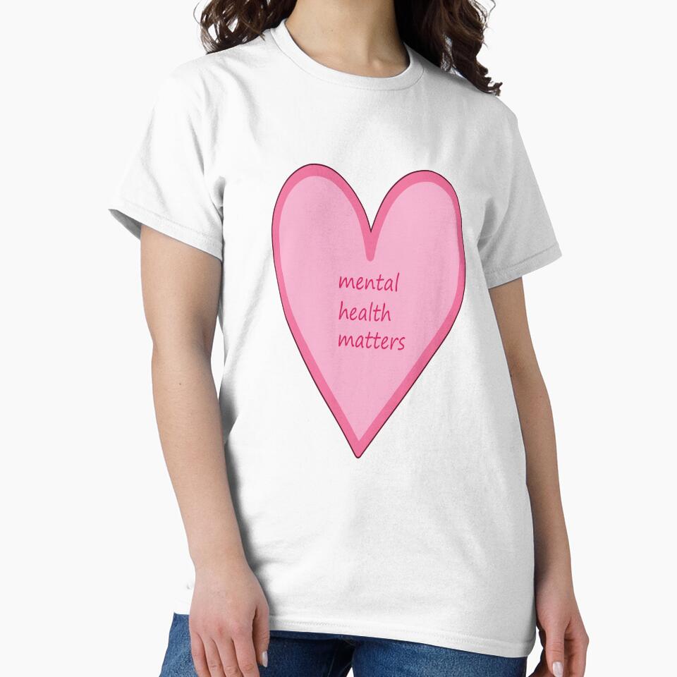 Mental Health Matters Pink Heart Sticker by stylishsketcher