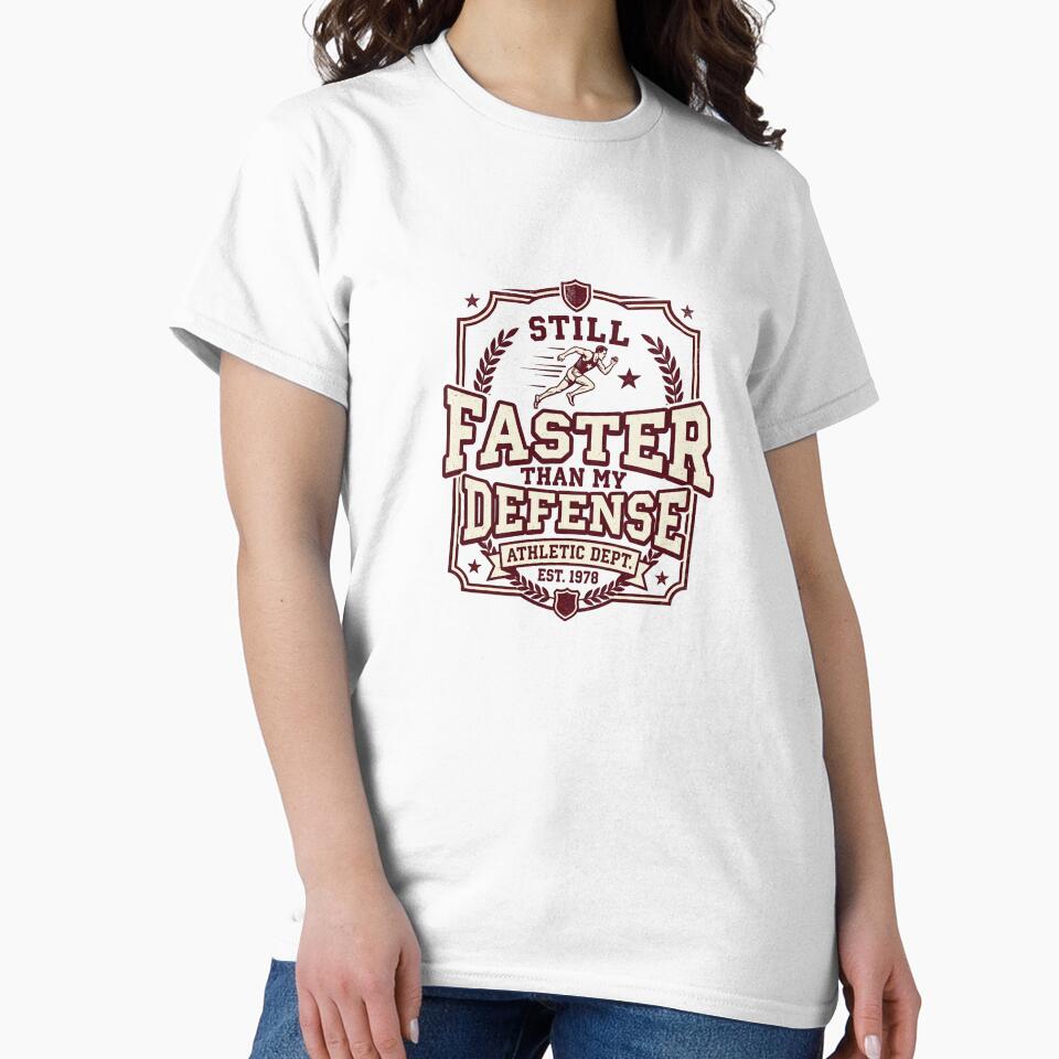 Still Faster Than My Defense — Vintage Soccer Football Tee by HOLOPEELS