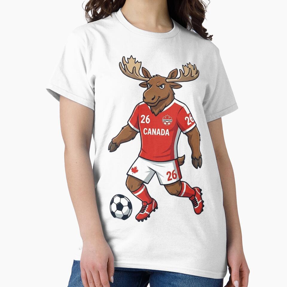 Cute Canada Soccer Moose Mascot Kicking Football - World Cup '26 by _ZENTAY_