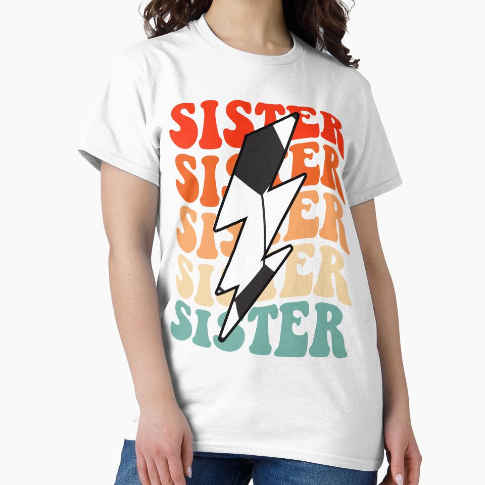Soccer Sister Retro Groovy Lightning Bolt Mother’s Day by Christina-grich