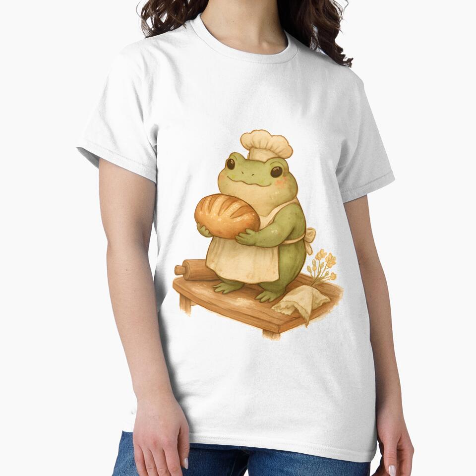 Cottagecore Frog Baking Sourdough Bread by SignumShop