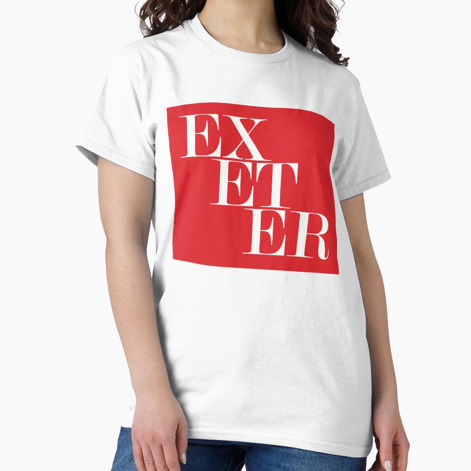 Exeter UK City (Red) Typography Minimalist Patriotic Travel Souvenir by kakarikihill