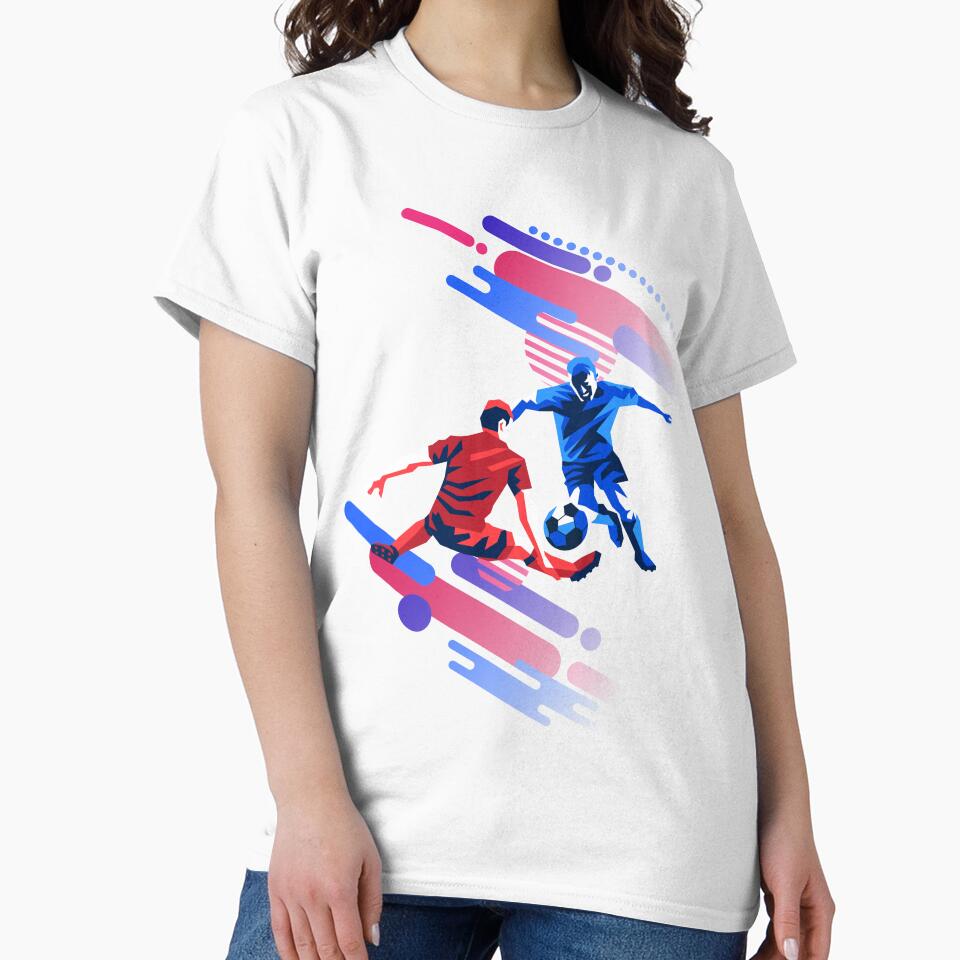 Geometric Soccer Duel Abstract Sports Graphic by E20STUDIO