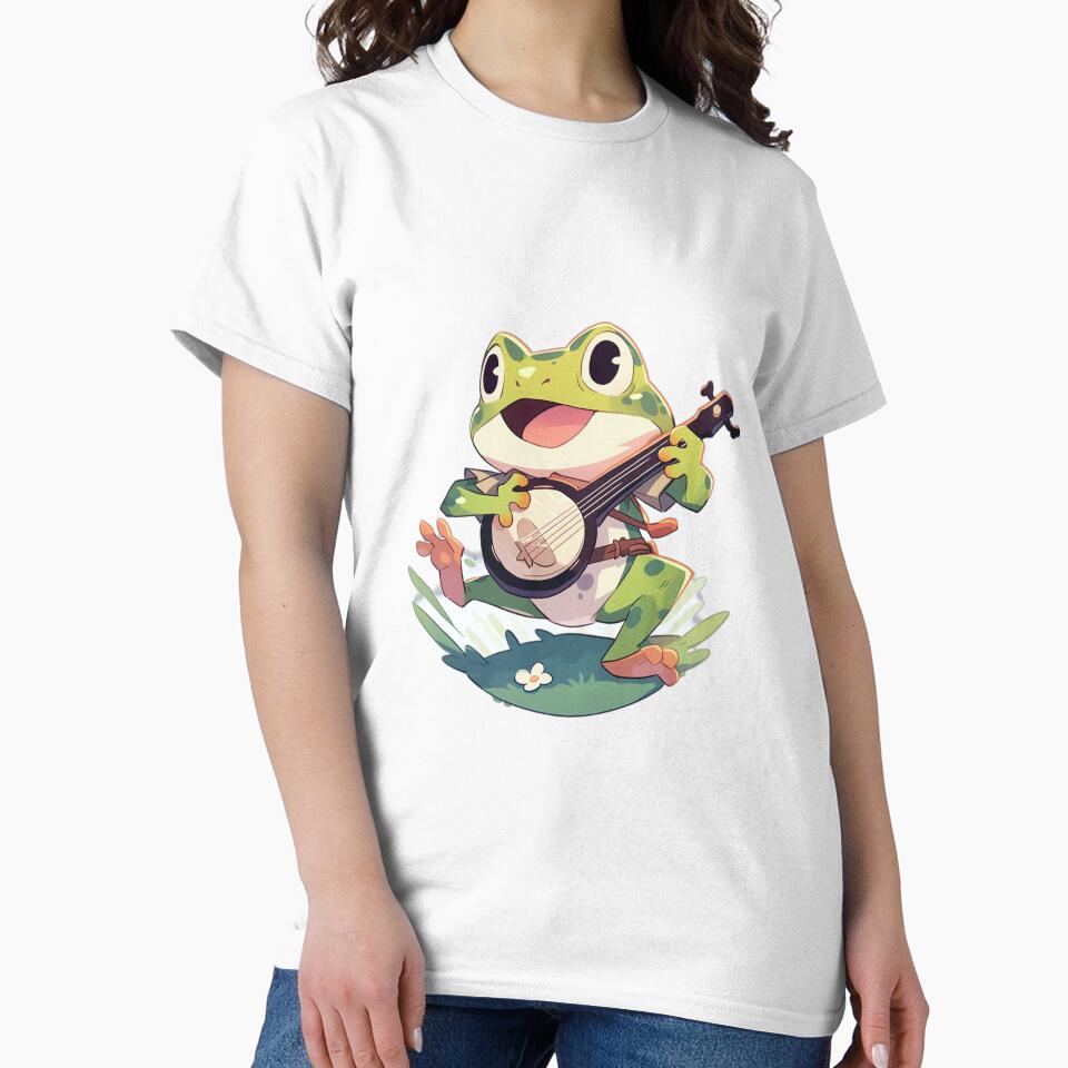 Frog playing a banjo by Daytalk