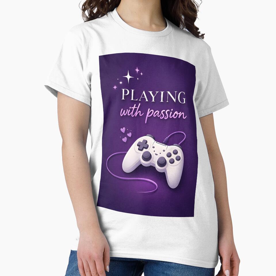 Playing With Passion – Cozy Gamer Quote Purple by CozyLifeStudio