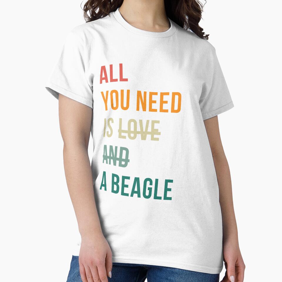 Retro all you need is love and a Beagle dog breed design by 29Bumblebee