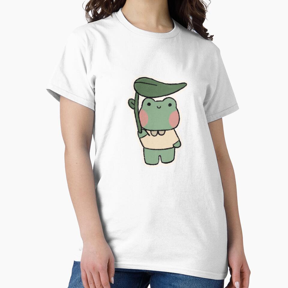 Cute Froggie with Leaf by cozyfrogstudios