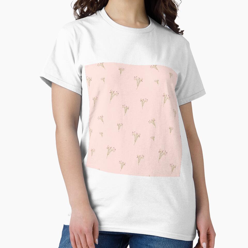 Branch pink flower floral pattern watercolor pink by Yana Mustafina | Boho Soulful Designs