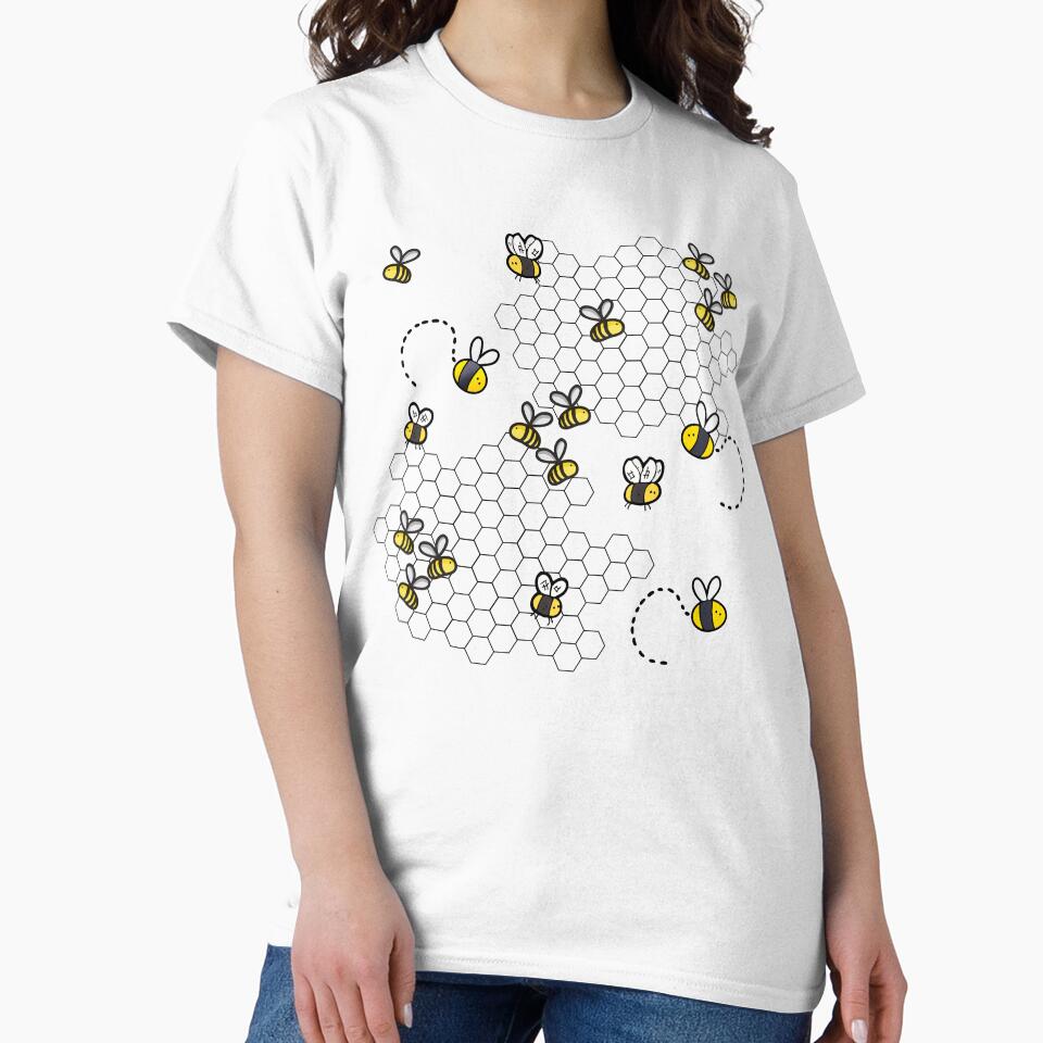 Cute bees flying around Honeycomb by Mars Babe