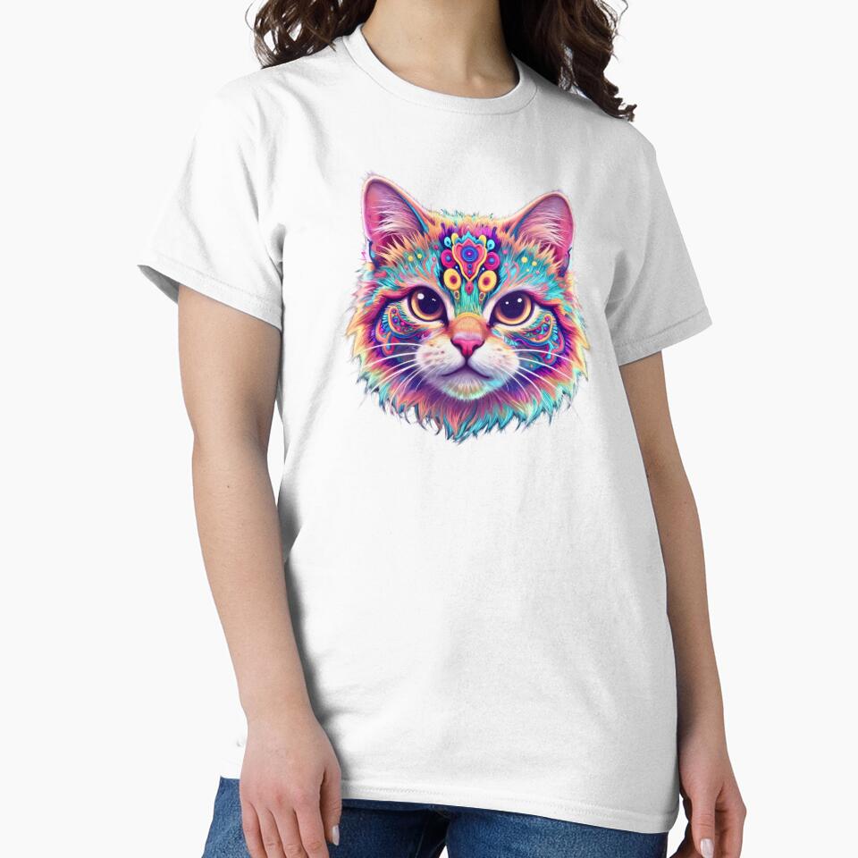 Colorful Mandala Cat – Psychedelic Sacred Geometry Cat Art by Silaris Designs