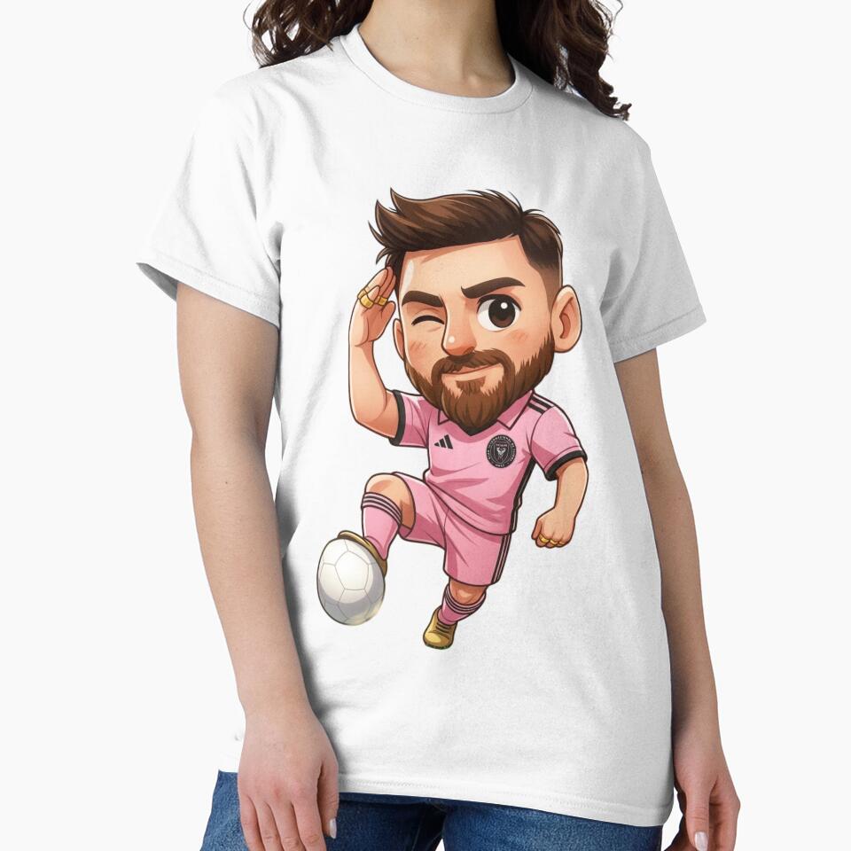 Chibi Soccer Player Cartoon Art with Pink Kit, Golden Cleats, and Winking Pose by Skully-Studio