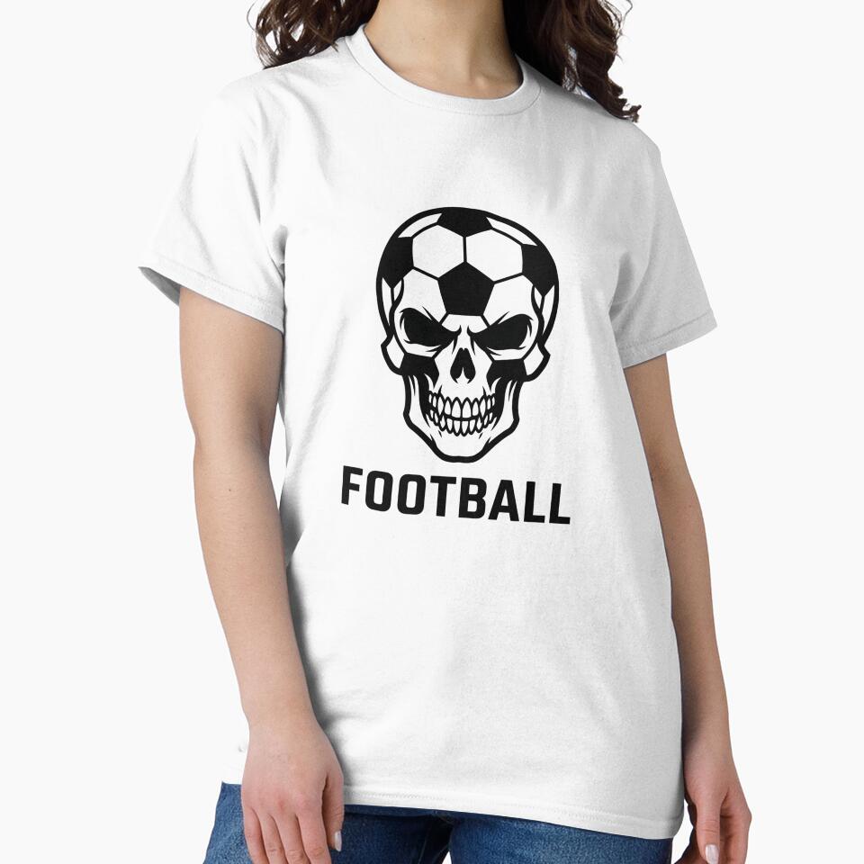 Edgy Football Fan Skull Gothic Logo Shirt by Mr-wow