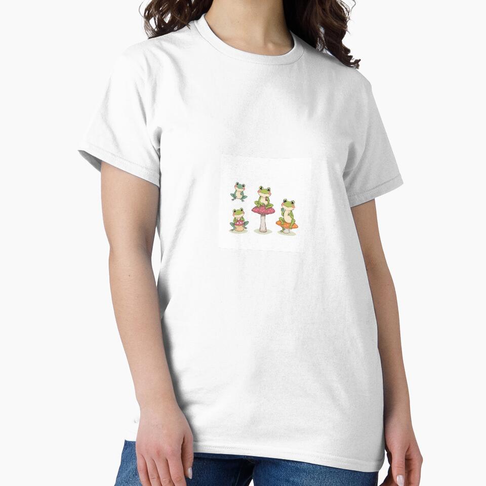 Frogs on Toadstools – Cottagecore Animal Art by AndrewWork