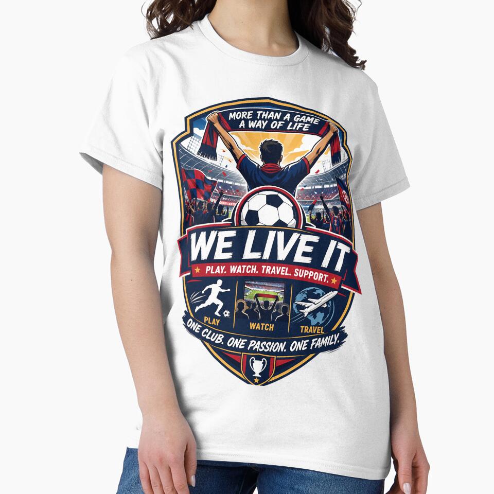 We Live It — Soccer Fan Vector Emblem Design by Jandedan