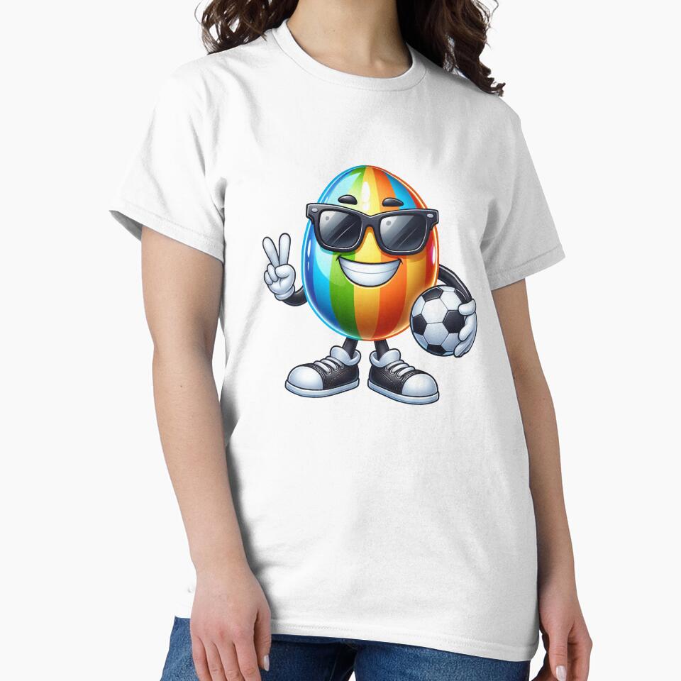 Rainbow Easter Egg Funny Soccer - Minimalist Animal Art by BeaverFriends