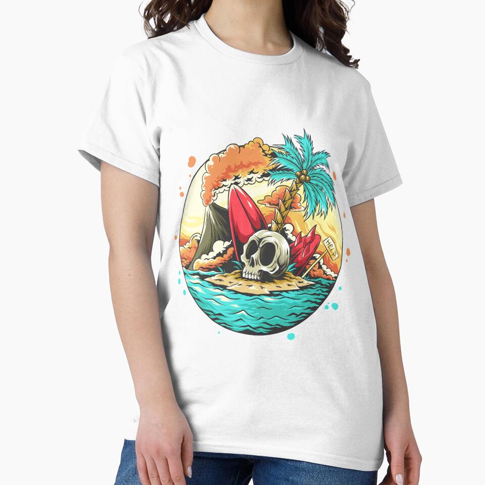 Summer Skull Head On The Beach by Fine Art California