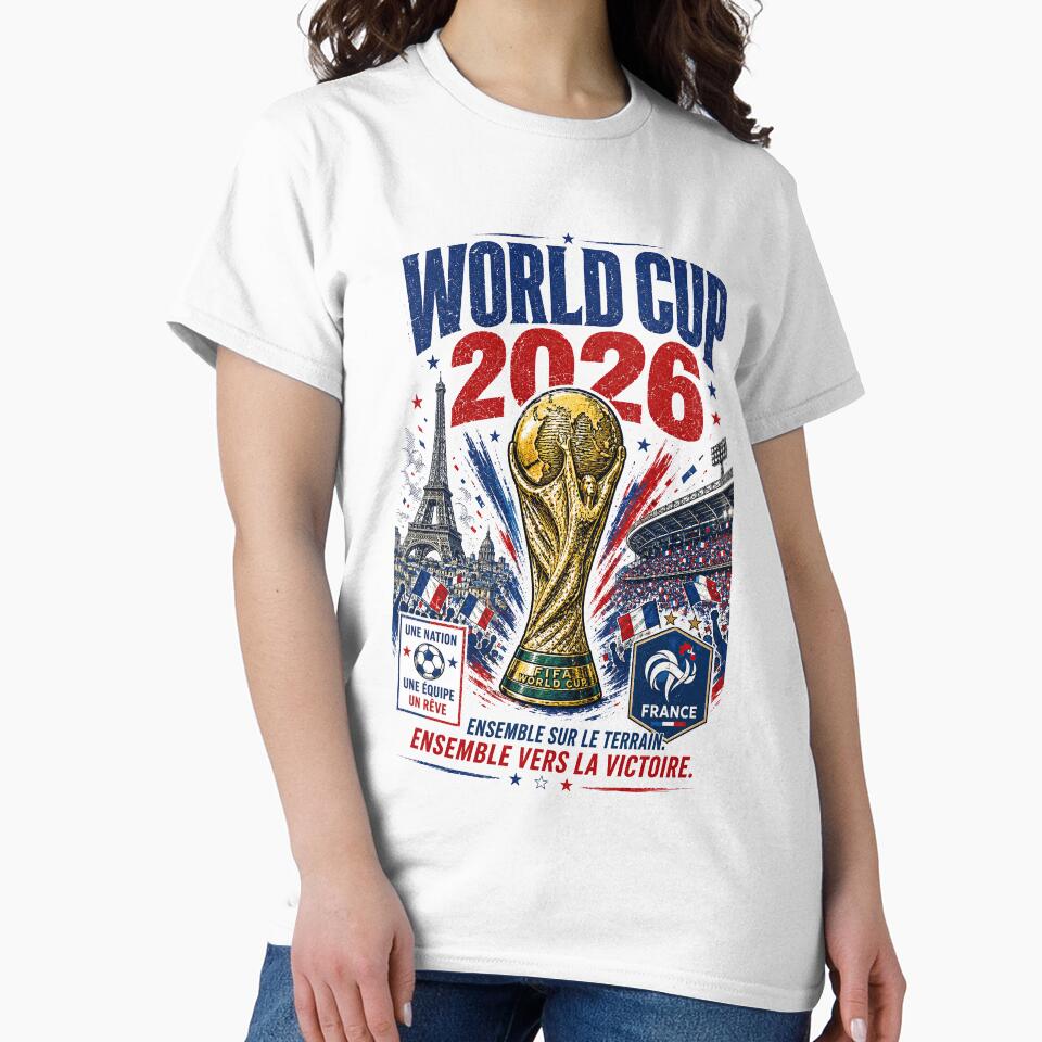 France 2026 Football Trophy Vintage Poster by Arabic Ink Studio