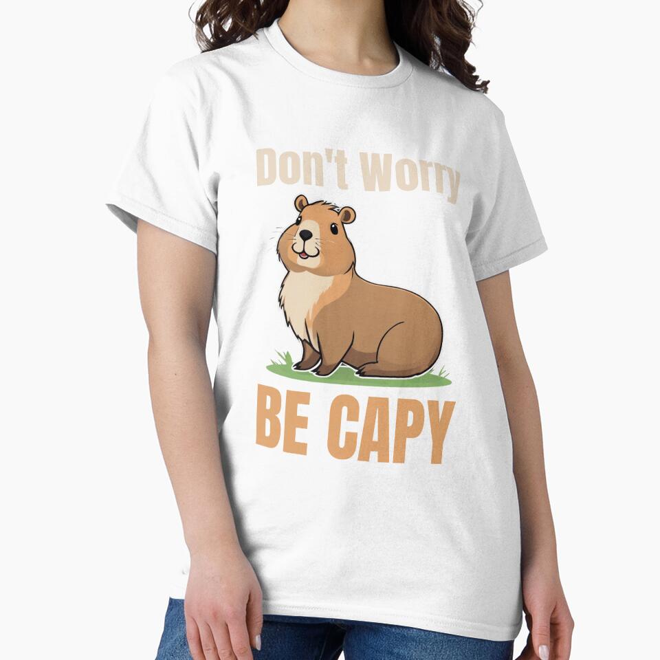 Retro Don't Worry Be Capy Cute Vintage Capybara by FurrFunPrints