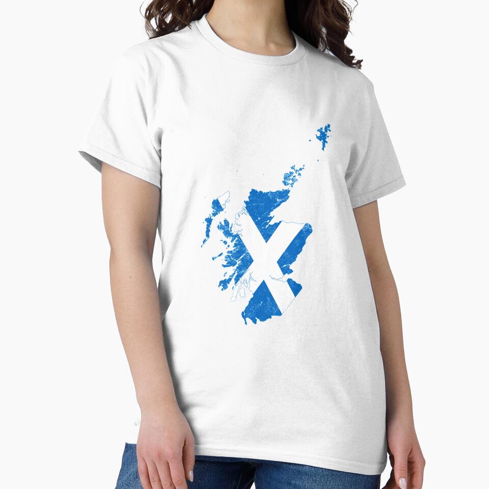 Scotland Flag map tshirt distressed vintage by farhanhafeez